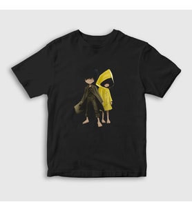 Presmono Unisex Çocuk Siyah Mono And Six Little Nightmares T-Shirt 160098tt