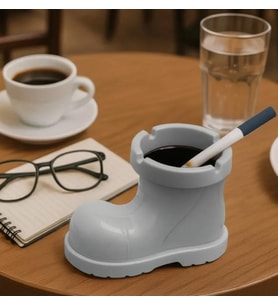 Bot Tasarımlı Kokusuz Küllük (Gri)