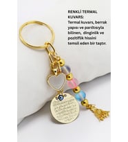 Gold Renkli Metal Ayetel Kürsi Sedefli Kalp Püsküllü, Sıkma Doğal Taşlar: Renkli Termal Kuvars (Standart)