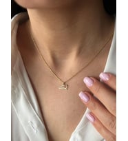 Kişiye Özel 925 Ayar Gümüş Timsah Figürlü Kolye (Gold)