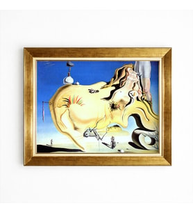 Tablore Salvador Dali Sürreal Sanat Büyük Mastürbatör Gold Çerçeveli Kanvas Tablo