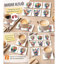 Kupalar 7x7 – 6’lı Set Dekoratif Kare Tasarım