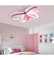 Pembe Kelebek Çocuk Odası Ledli Avize