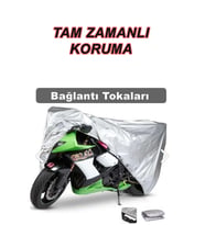 Beta Rr 450 Arka Çanta Uyumlu Motor Branda Örtü Miflonlu Premium 4 Mevsim Koruma Gri