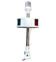 TEKNE İÇİN IŞIKLI KOMBİNE BAYRAK DİREĞİ 40 CM AMPÜL 12V LED