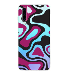PrintiFy Huawei P30 Uyumlu Kamera Korumalı Renkli Desen Tasarımlı Şeffaf Silikon Kılıf