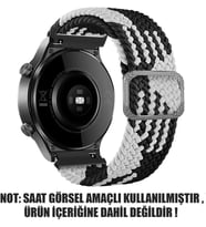 Huawei Watch GT 3 SE Kordon Braided Loop Band Siyah Beyaz