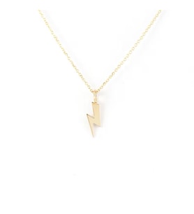 Kişiye Özel Minimal Şimşek Figürlü Kolye 925K Gümüş (Gold)