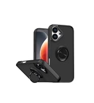 iPhone 17 Montreal Yüzüklü Silikon Kapak - Siyah