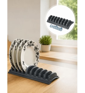 Beylini Tezgah Üstü 8'Li Tabaklık Kurutmalık Stand Dolap Çekmece İçi Tabak Organizeri Standı Bulaşık Düzenleyici 13x35 CM