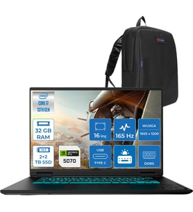 Gıgabyte Gamıng A16CWH Intel® Core™ I7-13620H Ddr5 32GB 2tb Ssd+2tb SSD 16INÇ 8GB/RTX5060 IPS Wuxga (1920X1200) 165Hz, 300NITS Freedos Gaming Laptop WA16CWHF14+ZETTAÇANTA