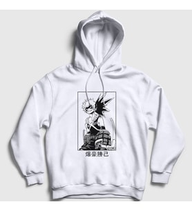 Presmono Unisex Beyaz Bakugo Smile Anime Boku No Hero Academia Kapüşonlu Sweatshirt 234427tt