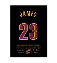 LeBron James 23 Forma Kanvas Tablo 40x55cm NBA Cleveland Cavaliers Jersey