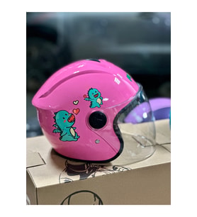 PEMBE ÇOCUK KASKI / 4-10 YAŞ ÇOCUKLAR İÇİN MOTOSİKLET / SCOOTER / ELEKTRİKLİ BİSİKLET KASKI