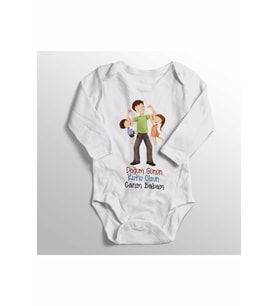 Unisex Bebek Beyaz Doğum Günün Kutlu Olsun Canım Babam Zıbın