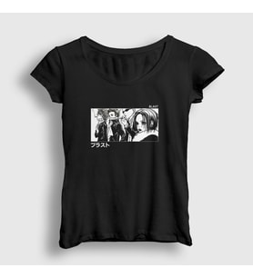 Presmono Kadın Siyah Band Nana Osaki T-Shirt 313901tt