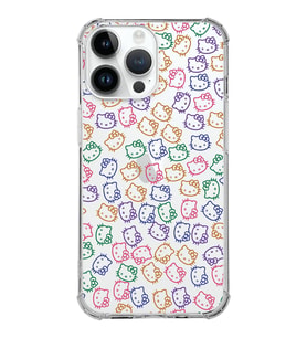 Apple iPhone 14 Pro Max Uyumlu Köşe Korumalı Antişok Kapak Hello Kitty Tasarımlı Şeffaf  Kılıf