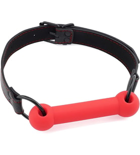 Deri Kemerli Yumuşak Silikon Kırmızı Isırma Barı Ağız Tıkacı Bondage Mouth Bite Bar Gag