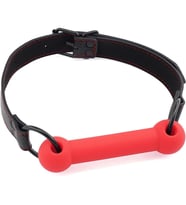 Deri Kemerli Yumuşak Silikon Kırmızı Isırma Barı Ağız Tıkacı Bondage Mouth Bite Bar Gag