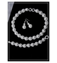 Eşsiz Sevgililer Günü Hediye İncili Kolye Küpe Bileklik Set (Beyaz)