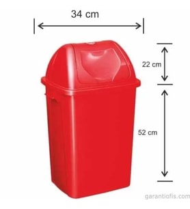 Garanti Metal 7583 Plastik Çatı Kapaklı Çöp Kovası (50 Litre)