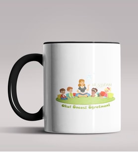 Kişiye Özel Okul Öncesi Öğretmeni Tasarımlı Siyah Renk Kupa  (Siyah)
