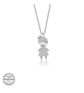 Swarovski Taşlı Gümüş Çocuk Bayan Kolye