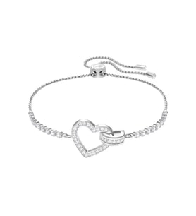 Monemel Swarovski Taşlı Kalp Detaylı  Bileklik (Altın Kaplama)