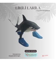 Tralalero Tralala Tung Tung Sahur Karakteri 8 cm Figür (Siyah-Gri)