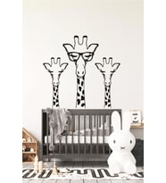 Zurafa Kardeşler Duvar Stickers Bebek Ve Çocuk Odası Dekoratif Duvar Çıkartma Sticker SİYAH