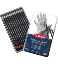 Derwent Graphıc Serisi Dereceli Kalem Seti (6B>4H) - 12 Kalem Metal Kutu