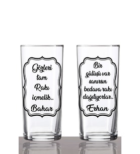 Kişiye Özel 2'li Sözlü Rakı Bardağı