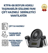 Boyun Askılı Taşınabilir Sisleme Fanı Çift Hazneli USB Şarjlı Mini Klima Etkili Serinletici Vantilatör