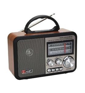 Nostaljik Ahşap Tasarımlı Bluetooth Hoparlör  FM/AM Radyo Destekli Şarjlı ve Taşınabilir Retro Radyo Model-3