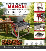 DÖNDÜRMELİ - ÇEVİRMELİ PASLANMAZ MEKANİZMALI MANGAL