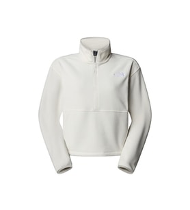 The North Face W Glacier Fleece 1/2 Zip Short Jacket Kadın Outdoor Çeyrek Fermuarlı Polar Üst NF0A8D2CQLI1 Beyaz