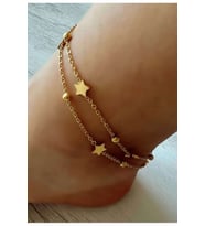 GOLD RENK İKİLİ YILDIZ ÇELİK HALHAL 21+6 CM ACR6956