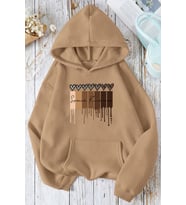 Leopar Kalp Baskılı Oversize Sweatshirt (Bej)