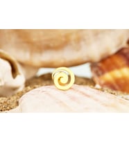 DKMN Gümüş Yuvarlak Sarmal Biçimli Küpe 925 Ayar Kadın Gümüş Küpe (Gold)