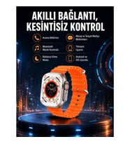 Mey İthalat® Ultra Akıllı Saat 49 Mm Çift Kordonlu Arama Cevaplama Bluetooth Bağlantılı
