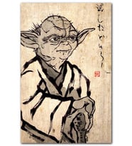 CakatabloStar Wars Yoda Ahşap Zeminde Görsel MDF Tablo