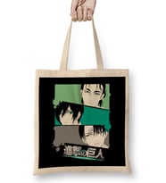 Attack On Titan Final Season Mikasa Eren Levi Portrait Bez Çanta Uzun Saplı