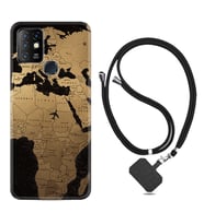 INFINIX Hot 8 9 10 11S Hot 10 Play 10T Kılıf Boyun Askılı Silikon Map Planet 1656