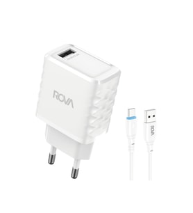 Rova SB114T A Giriş 2.4A A-T Kablolu Şarj Başlığı 12W - KVK Teknik Servis Garantili (Beyaz)