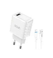 Rova SB114T A Giriş 2.4A A-T Kablolu Şarj Başlığı 12W - KVK Teknik Servis Garantili (Beyaz)