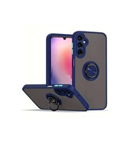 Samsung Galaxy S25 Kılıf Montreal Yüzüklü Silikon Kapak - Lacivert
