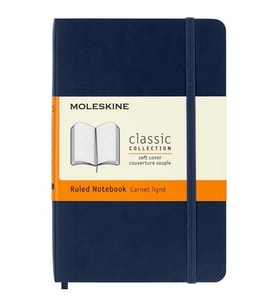 Moleskine Yumuşak Kapak Defter Safir Mavi (Çizgili - 9x14)