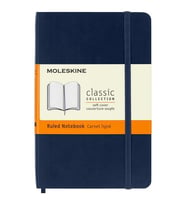Moleskine Yumuşak Kapak Defter Safir Mavi (Çizgili - 9x14)