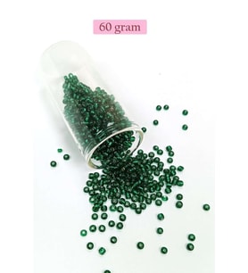 Dökme Cam Kum Boncuk (8/0) 3 mm - 60 Gram - Koyu Yeşil - BNC187