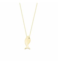Balık Altın Kolye 14K Gold